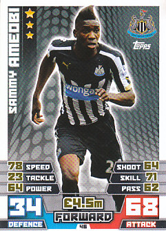 Sammy Ameobi Newcastle United 2014/15 Topps Match Attax #46